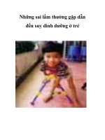 Những sai lầm thường gặp dẫn đến suy dinh dưỡng ở trẻ pps