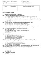 Đề + ĐA KTHK II năm 2008 - 2009