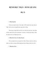 BỆNH HỌC THẬN - BÀNG QUANG (Kỳ 2) pdf