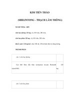 KIM TIỀN THẢO (SHILINTONG - THẠCH LÂM THÔNG) doc