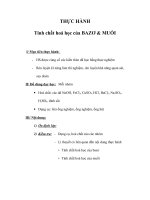 Tài liệu Hoá 9 - THỰC HÀNH Tính chất hoá học của BAZƠ & MUỐI pdf