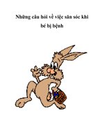Những câu hỏi về việc săn sóc khi bé bị bệnh pps