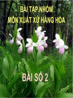 Bài tập nhóm môn xuất xứ hàng hóa - bài số 2 pptx