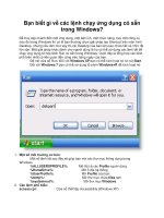 bạn biết gì về các lệnh chạy ứng dụng có sẵn trong windows