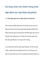 Kỹ năng chăm sóc khách hàng (toàn tập) potx