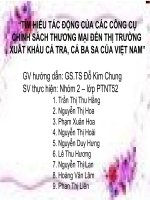 BÁO CÁO ĐỀ TÀI “TÌM HIỂU TÁC ĐỘNG CỦA CÁC CÔNG CỤ CHÍNH SÁCH THƯƠNG MẠI ĐẾN THỊ TRƯỜNG XUẤT KHẨU CÁ TRA, CÁ BA SA CỦA VIỆT NAM” docx