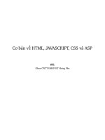 cơ bản về html, javascript, css và asp