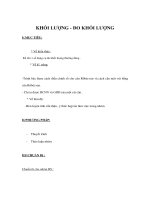 Vật lý 6 - KHỐI LƯỢNG - ĐO KHỐI LƯỢNG doc