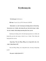 Erythromycin Tên thường gọi: Erythromycin Biệt dược: E-mycin, Ery-tal, PCE, Pediazole, pptx