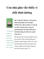 Con nhà giàu vẫn thiếu vi chất dinh dưỡng pps