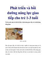 Phát triển và bồi dưỡng năng lực giao tiếp cho trẻ 1-3 tuổi ppt
