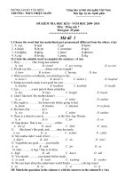 De thi Hoc ki II Anh 7. (2010) de 1