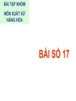 BÀI TẬP NHÓM MÔN XUẤT XỨ HÀNG HÓA (BÀI SỐ 17) ppsx
