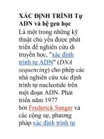 XÁC ĐịNH TRÌNH Tự ADN và hệ gen học Là một trong những kỹ thuật chủ yếu pdf