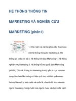 HỆ THỐNG THÔNG TIN MARKETING VÀ NGHIÊN CỨU MARKETING (phân1) ppt