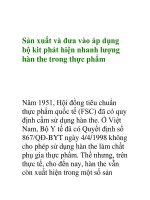 Sản xuất và đưa vào áp dụng bộ kit phát hiện nhanh lượng hàn the trong thực phẩm ppsx