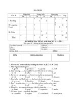 Đề thi Học kỳ II - Môn Tiếng Anh lớp 9 _đề lẻ