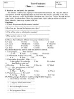 De kiem tra 1 tiet Anh 6 (tiet 89)