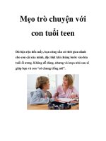Mẹo trò chuyện với con tuổi teen pot