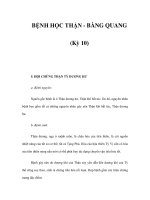 BỆNH HỌC THẬN - BÀNG QUANG (Kỳ 10) pdf