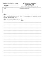 ĐỀ THI HK II - LỊCH SỬ KHỐI 6-7-8-9