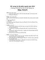 Đề cương ôn thi phân ngành Toán năm 2010 pps