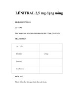 LÉNITRAL 2,5 mg dạng uống BESINS-ISCOVESCO c/o TEDIS Viên nang (chứa các vi hạt có tác pps