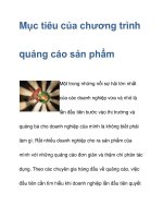 Mục tiêu của chương trình quảng cáo sản phẩm pot