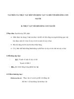 Giáo án Sinh 6 - VAI TRÒ CỦA THỰC VẬT ĐỐI VỚI ĐỘNG VẬT VÀ ĐỐI VỚI ĐỜI SỐNG CON NGUỜI pdf