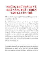 NHỮNG THỬ THÁCH VỀ KHẢ NĂNG PHÁT TRIỂN TÂM LÝ CỦA TRẺ ppt