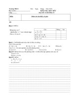 KIỂM TRA MỘT TIẾT ĐẠI SỐ 8 CHƯƠNG IV