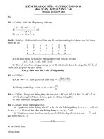 Đề thi Toán 10 HK2 năm 2010
