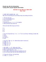 Đề kiểm tra môn Toán trường THPT chuyên Nguyễn Bỉnh Khiêm doc
