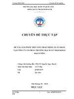 GIẢI PHÁP THÚC ĐẨY HOẠT ĐỘNG XUẤT KHẨU TẠI CÔNG TY CỔ PHẦN THƯƠNG MẠI XUẤT NHẬP KHẨU ĐẠI CƯỜNG