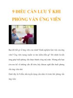 9 ĐIỀU CẦN LƯU Ý KHI PHỎNG VẤN ỨNG VIÊN pptx