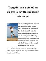 Trạng thái tâm lý của trẻ em gái thời kỳ dậy thì sẽ có những biến đổi gì? ppsx