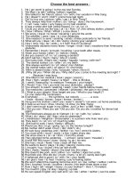 Bt trắc nghiệm ôn thi kỳ II Anh 7