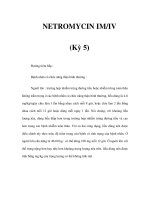 NETROMYCIN IM/IV (Kỳ 5) Đường tiêm bắp : Bệnh nhân có chức năng thận bình pps