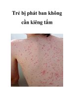 Trẻ bị phát ban không cần kiêng tắm ppt