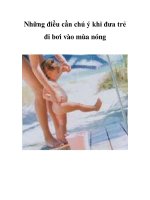 Những điều cần chú ý khi đưa trẻ đi bơi vào mùa nóng pdf