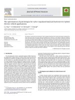 The optimisation of grid designs for valve-regulated lead/acid batteries for hybrid electric vehicle applications pdf