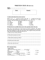 đề kiểm tra một tiết tiếng Anh 7 lần 2 HKII