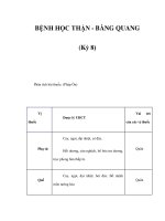 BỆNH HỌC THẬN - BÀNG QUANG (Kỳ 8) ppsx