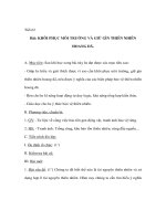 Sinh học 9 - KHÔI PHỤC MÔI TRƯỜNG VÀ GIỮ GÌN THIÊN NHIÊN HOANG DÃ pptx