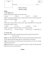 Đề KT lớp 10 chương OXI - LƯU HUỲNH