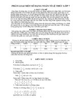 phan loại một số dạng toán tỉ lệ thức lớp 7