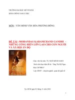 MOHANDAS KARAMCHAND GANDHI - NHỮNG CỐNG HIẾN LỚN LAO CHO CON NGƯỜI VÀ XÃ HỘI ẤN ĐỘ doc
