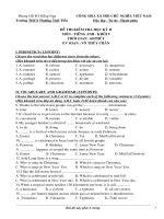 de thi tieng anh 9 hk2 2010