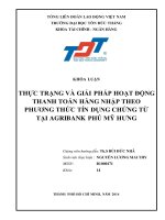 thực trạng và giải pháp hoạt động thanh toán hàng nhập theo phương thức tín dụng chứng từ tại agribank  phú mỹ hưng
