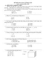 ĐỀ KIỂM TRA TOÁN CUÔI HỌC KI II - LỐ 5